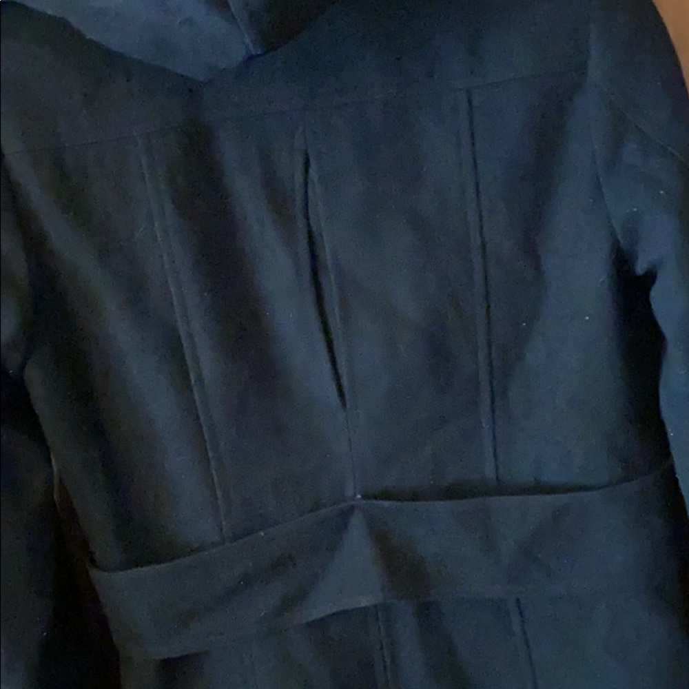American Eagle black wool fur hooded toggle jacket - Picture 8 of 8